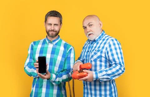 Men with vs technology isolated on yellow. men with vs technology in studio. Foto stock