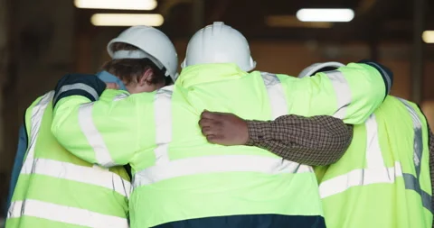 Men, walking and team of construction workers on site with collaboration on Stock Footage 341380033