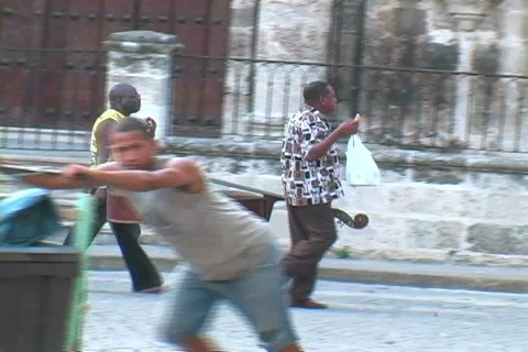 Men walking with cello Stock Footage 397230