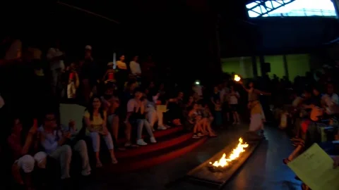 Men walking on fire in Sri Lanka, HD. Stock Footage 140778837
