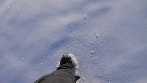 Men walking through deep snow Stock Footage 88489524