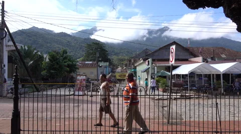 Men Walking In The Town Square Of Trujillo Honduras 4K UHD Stock Footage 63069843