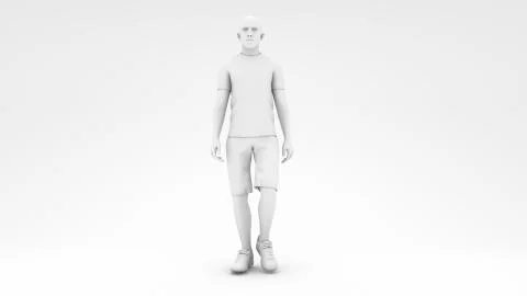 Men walking in white design background Stock Illustration