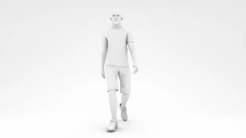 Men walking in white design background Stock Illustration