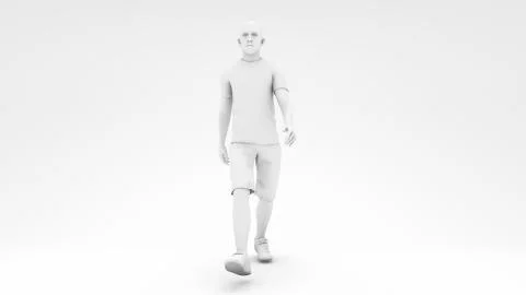 Men walking in white design background Stock Illustration