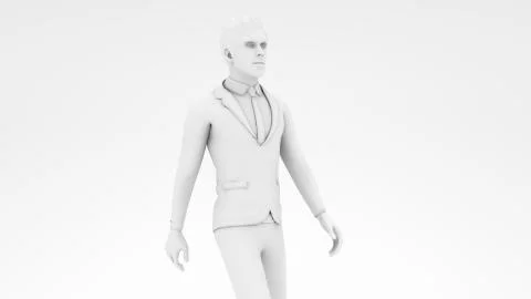 Men walking in white design background Illustrazione stock