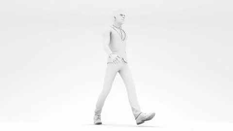 Men walking in white design background Illustrazione stock