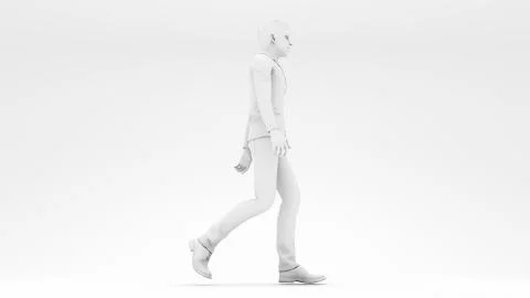 Men walking in white design background Stock Illustration