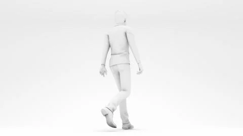 Men walking in white design background Stock Illustration