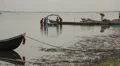 Men washing the fish nets in Sri Lanka HD Footage