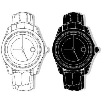 Men watch classic design vector Stock Illustration