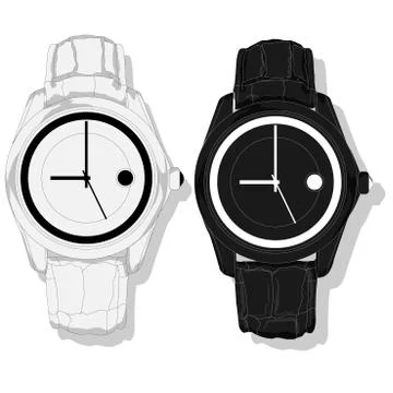 Men watch classic design vector Stock Illustration