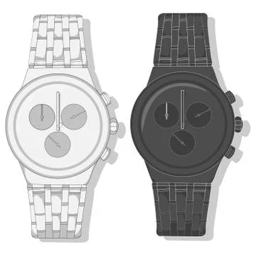 Men watch classic design vector Stock Illustration