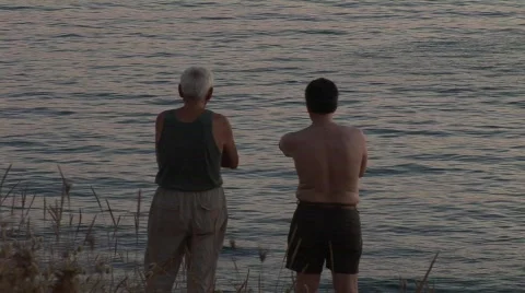 Men watching the sea 스톡 동영상 847594