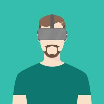 Men wear using oculus vector graphic Stock-Illustration