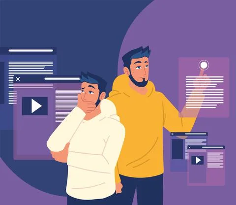 Men with websites Illustrazione stock