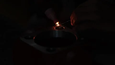 Men is welding a casting part in factory. Industrial safety first concept. Stock Footage 296807545