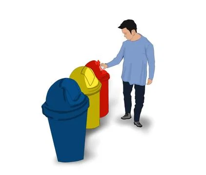 Men who are throwing trash Stock Illustration