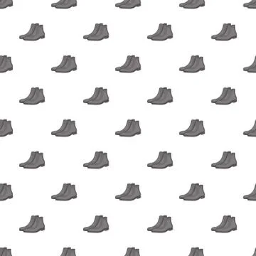 Men winter boot pattern, cartoon style Stock Illustration
