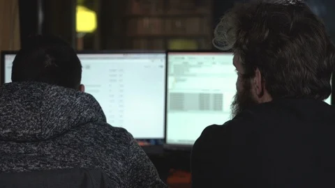 Men at Work with Computers Video stock 86518721