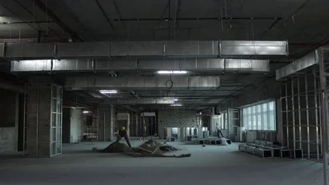 Men at Work Construction Site Stock Footage 72532824