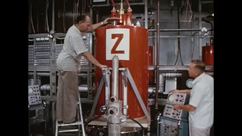 Men work in different sections of the observation building ensuring that the Stock Footage 139645578