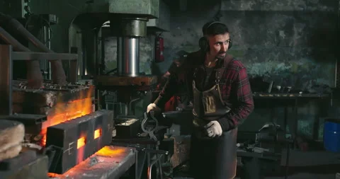 Men work in a factory Stock Footage 165441734