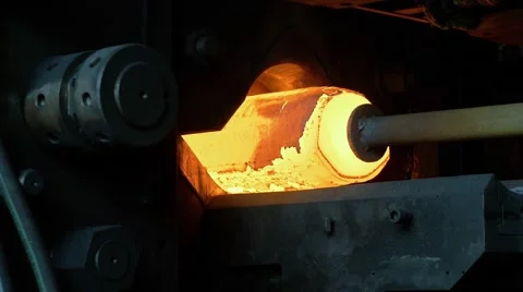 Men at work, forging steel machine inside industrial plant Stock-Footage 65766614