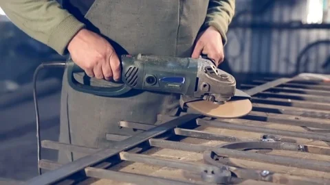 Men at work grinding steel Stock Footage 77005659