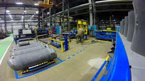 Men at work grinding steel Stock Footage 127320819
