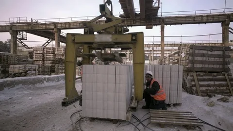 Men work with a lift Stock Footage 82209745