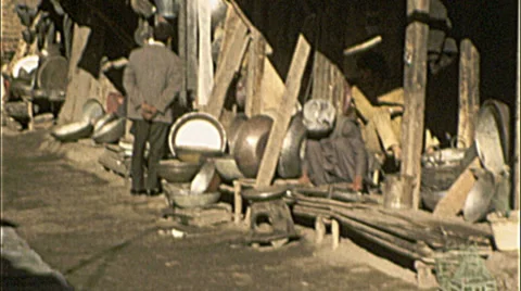 Men Work Sheet Metal Tin AFGHANISTAN Kabul 1980s Vintage Film Home Movie 7177 Stock Footage 32263908