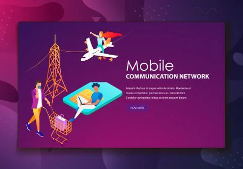 Men workers using modern mobile communication technologies Illustrazione stock