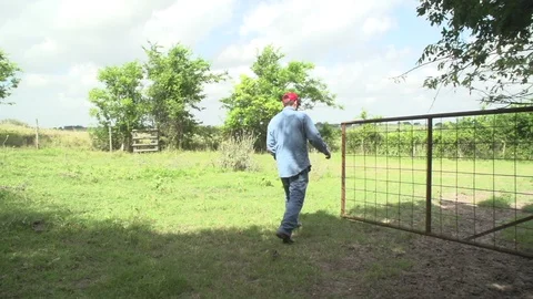 Men working on Farm Ranch and Cattle in countryside Stock Footage 110994156