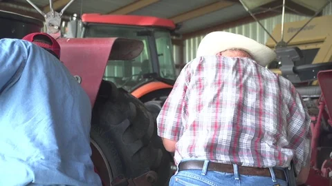 Men working on Farm Ranch and Cattle in countryside Stock Footage 110998992