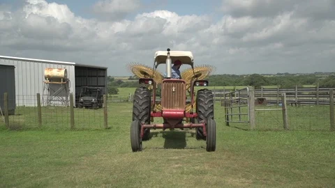 Men working on Farm Ranch and Cattle in countryside Stock Footage 110999984