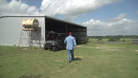 Men working on Farm Ranch and Cattle in countryside Stock Footage 111000130