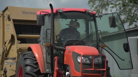 Men working on Farm Ranch and Cattle in countryside Stock Footage 111003193