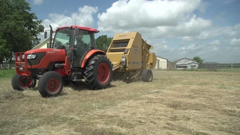 Men working on Farm Ranch and Cattle in countryside Stock Footage 111024797