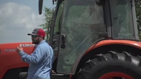 Men working on Farm Ranch and Cattle in countryside Stock Footage 111032594
