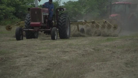 Men working on Farm Ranch and Cattle in countryside Stock Footage 111037261