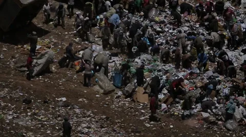 Men working in Guatemala Dump Stock Footage 61158108