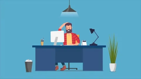 Men working on laptop in office motion graphics. Men typing on laptop keyboar Stock-Footage 218364017