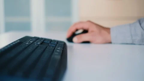 Men working in office, closeup on hands Stock Footage 93633479