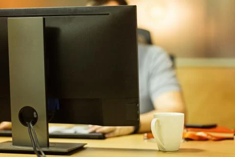 Men working in the office. People using technology Stock Photos