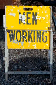 Men working sign Stock-Fotos