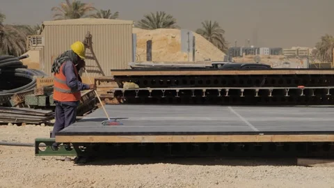 Men working together to build a new tunnel in Riyadh, Saudi Arabia Stock Footage 263715935
