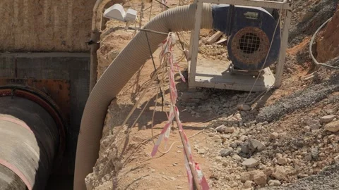 Men working together to build a new tunnel in Riyadh, Saudi Arabia Stock Footage 263717014