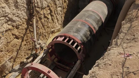 Men working together to build a new tunnel in Riyadh, Saudi Arabia Stock Footage 263718449