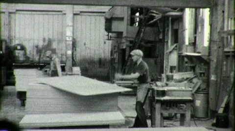 Men Working Worker Industry Factory Job 1930s Vintage Film Movie Industrial 1754 Stock Footage 10562391